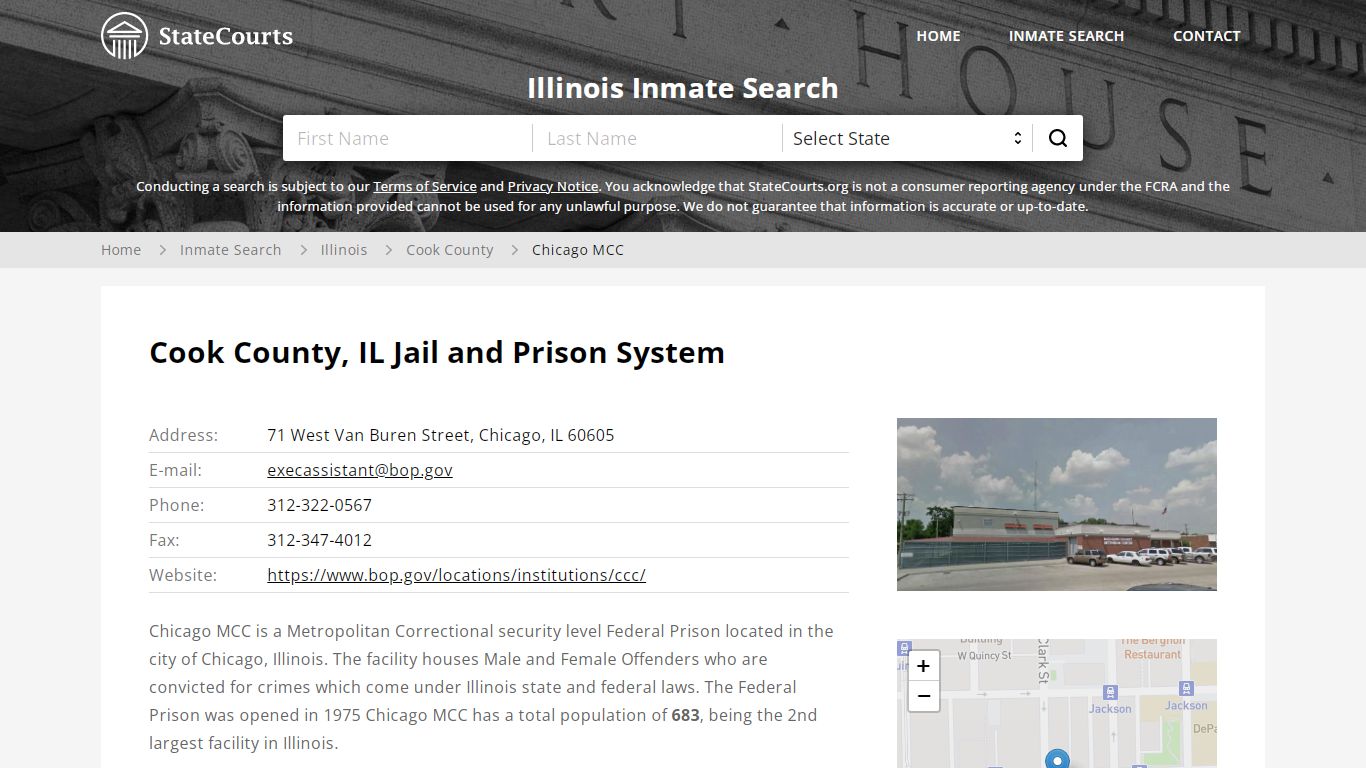 Chicago MCC Inmate Records Search, Illinois - StateCourts